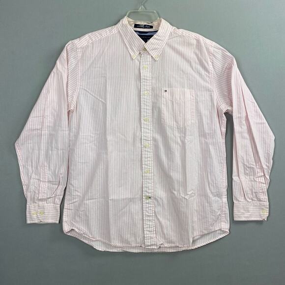 Tommy Hilfiger Other - Tommy Hilfiger Pink Striped Shirt Men’s Large